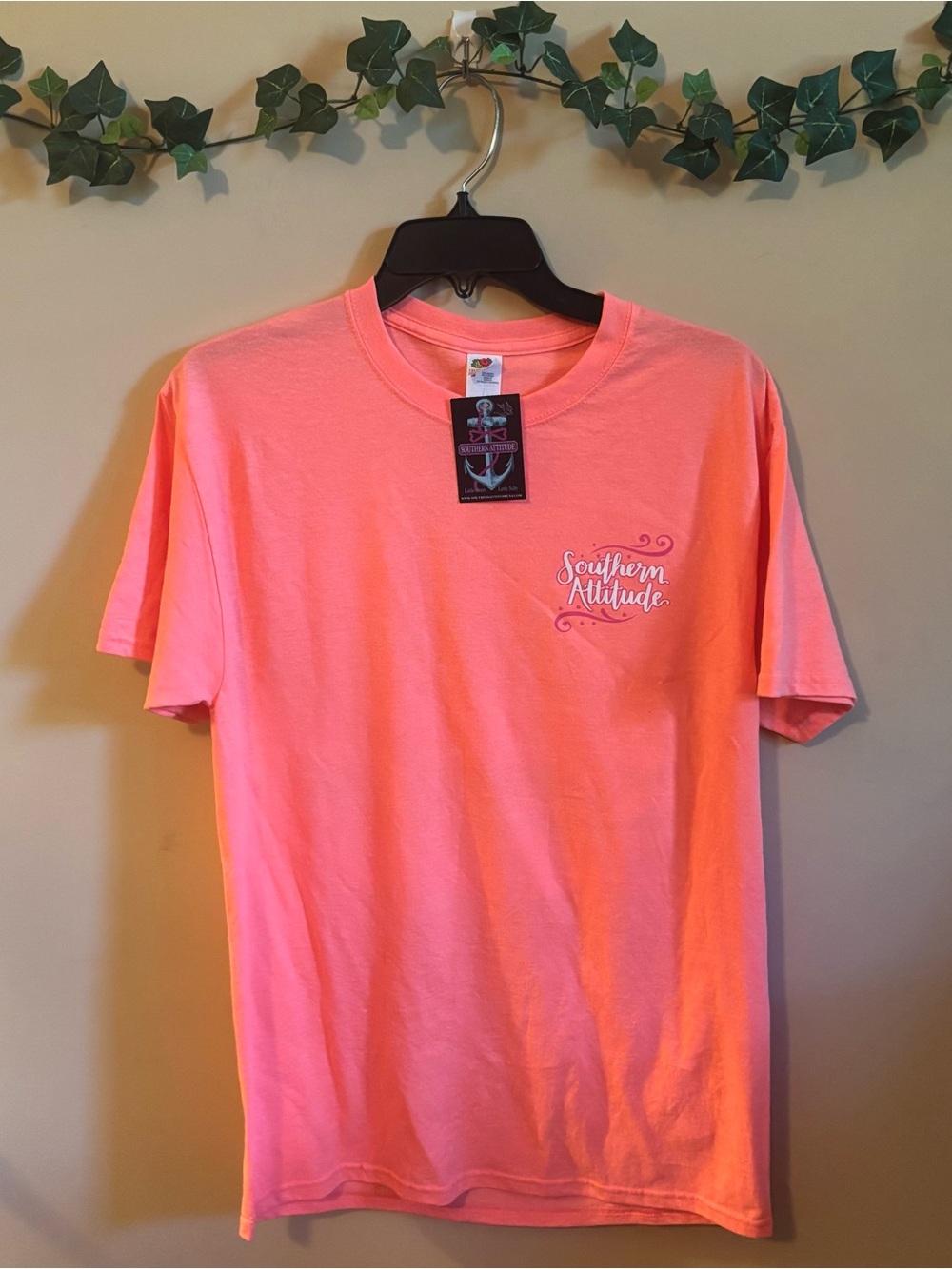 Women’s Southern Attitude Bright Coral Short Sleeve Tee